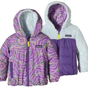 Patagonia Reversible Purple and Patterned Jacket Size 3-6 Months